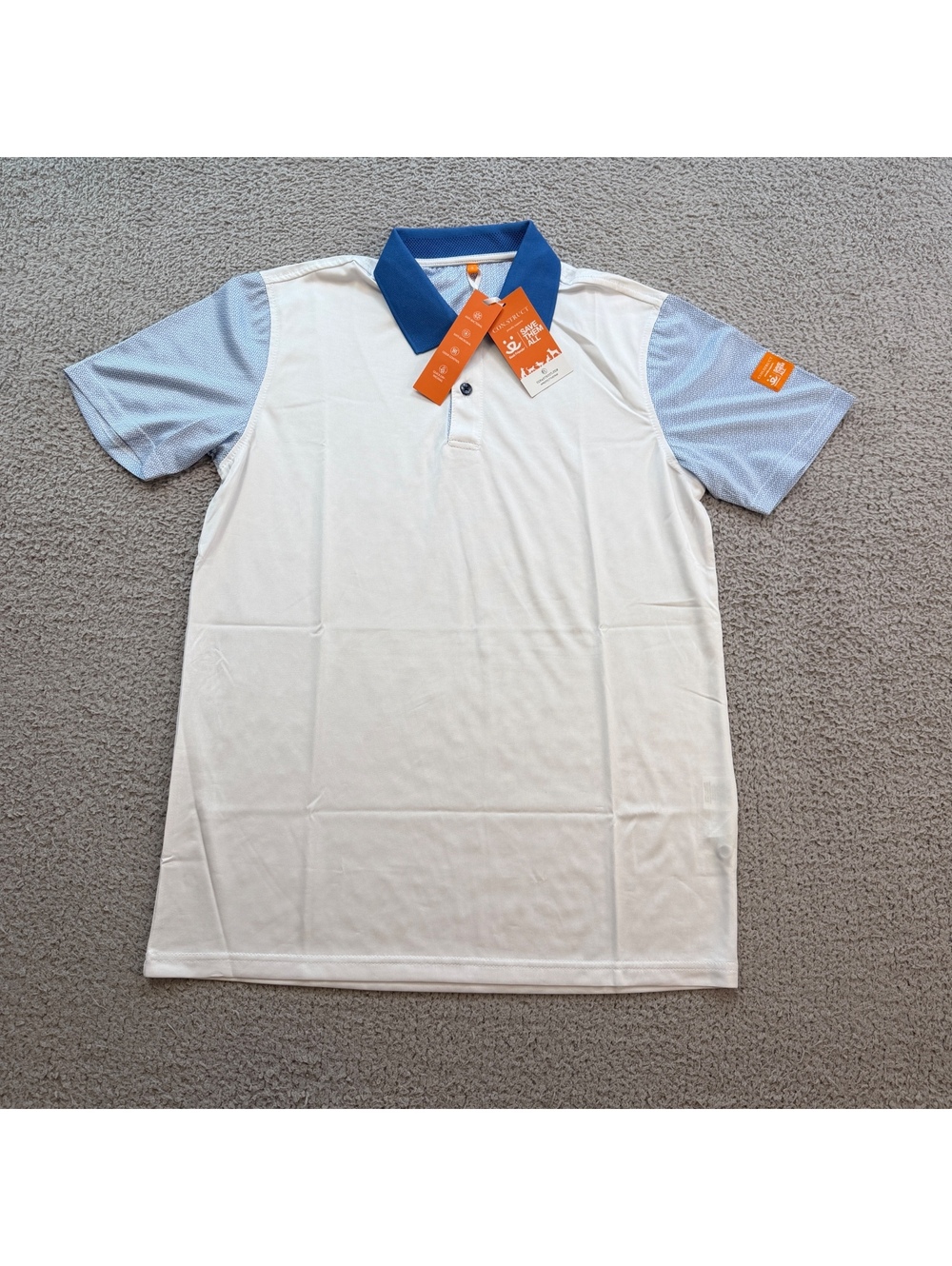 NWT Con.struct Polo Shirt Mens S Save Them All Animal Shelter Odor Control Dog